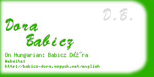 dora babicz business card